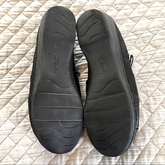 Clarks Black Metallic Clog Bootie W/ Zip Womens 41.5 - Picture 5 of 7